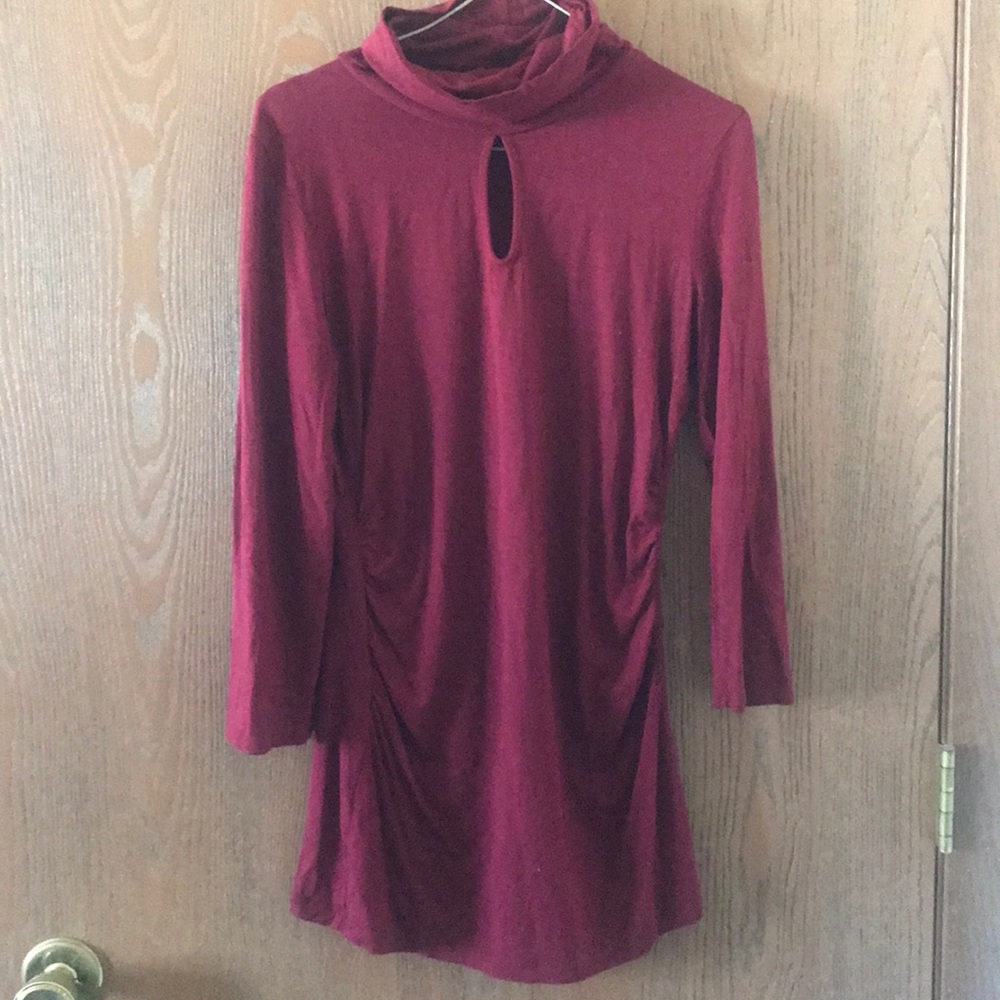 New York and Company maroon dress shirt.